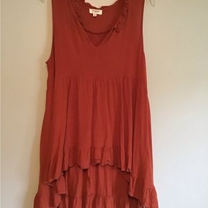 Umgee rust colored tiered dress, sized medium